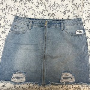 Denim mini skirt